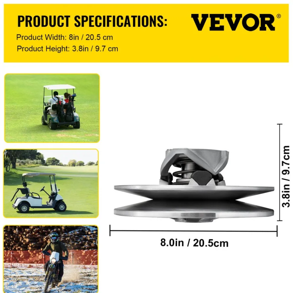 VEVOR Golf Cart High Torque Driven Clutch for Club Car DS & Precedent 1997 to Up Club Car 4-Cycle Gas Golf Cart Model, Silver