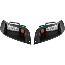 VEVOR Golf Cart Light Kit, 12 Volt, Street Legal LED Headlight and Tail Light Kit with Wiring Harness, Turn Signals, Hazard Light, Switch Horn, Brake Pad, Zip Ties, ABS Housing, for EZGO TXT 1996-2013