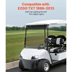 VEVOR Golf Cart Light Kit, 12 Volt, Street Legal LED Headlight and Tail Light Kit with Wiring Harness, Turn Signals, Hazard Light, Switch Horn, Brake Pad, Zip Ties, ABS Housing, for EZGO TXT 1996-2013