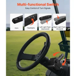 VEVOR Golf Cart Light Kit, 12 Volt, LED Headlight and Tail Light Kit with Wiring Harness, Switch, Zip Ties, ABS Housing, High-Brightness, Waterproof and Dustproof, Fit for EZGO TXT 1996-2013 Models