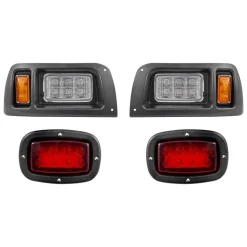VEVOR Golf Cart Light Kit, 12 Volt, LED Headlight and Tail Light Kit with Wiring Harness, Switch, Zip Ties, ABS Housing, High-Brightness, Waterproof and Dustproof, Fit for EZGO TXT 1996-2013 Models