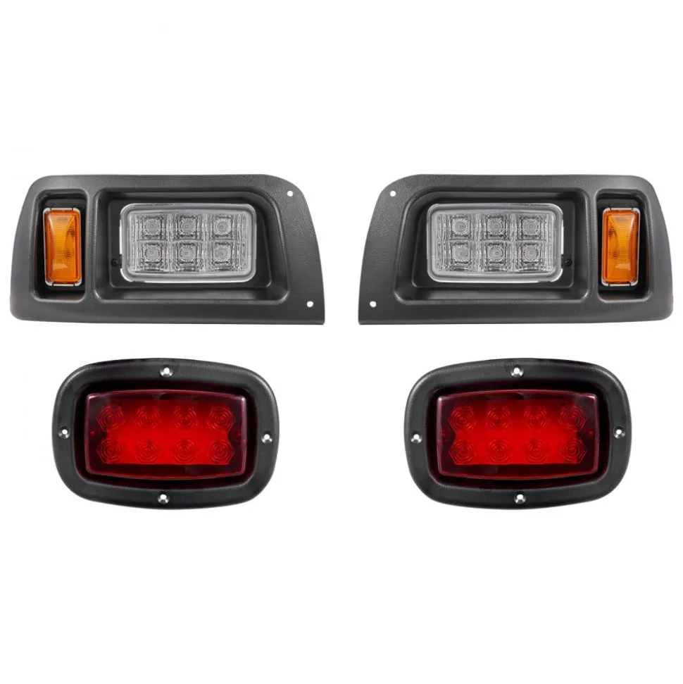 VEVOR Golf Cart Light Kit, 12 Volt, LED Headlight and Tail Light Kit with Wiring Harness, Switch, Zip Ties, ABS Housing, High-Brightness, Waterproof and Dustproof, Fit for EZGO TXT 1996-2013 Models