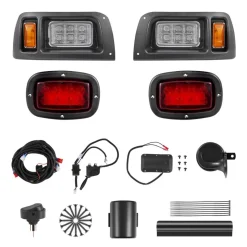 VEVOR Golf Cart Light Kit, 12 Volt, LED Headlight and Tail Light Kit with Wiring Harness, Switch, Zip Ties, ABS Housing, High-Brightness, Waterproof and Dustproof, Fit for EZGO TXT 1996-2013 Models