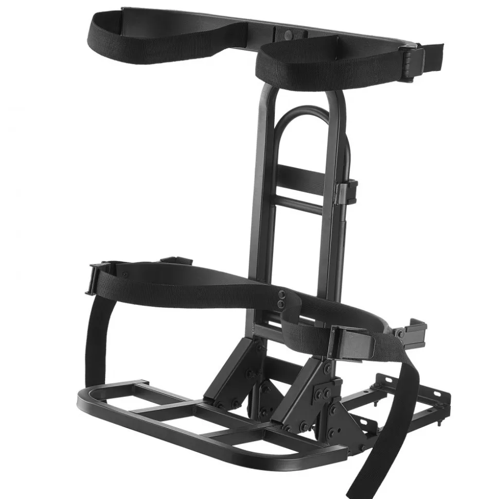 VEVOR Golf Cart Rear Seat Bag Holder, 27.1 x 15.6 x 29.7 inch, Compatible with Most Golf Carts with Rear Seat Grab Bar, Space-Saving Carbon Steel Bag Holder Bracket, No-Drilling Installation, Black