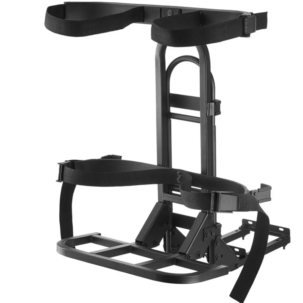 VEVOR Golf Cart Rear Seat Bag Holder, 27.1 x 15.6 x 29.7 inch, Compatible with Most Golf Carts with Rear Seat Grab Bar, Space-Saving Carbon Steel Bag Holder Bracket, No-Drilling Installation, Black