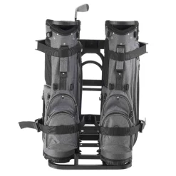 VEVOR Golf Cart Rear Seat Bag Holder, 27.1 x 15.6 x 29.7 inch, Compatible with Most Golf Carts with Rear Seat Grab Bar, Space-Saving Carbon Steel Bag Holder Bracket, No-Drilling Installation, Black