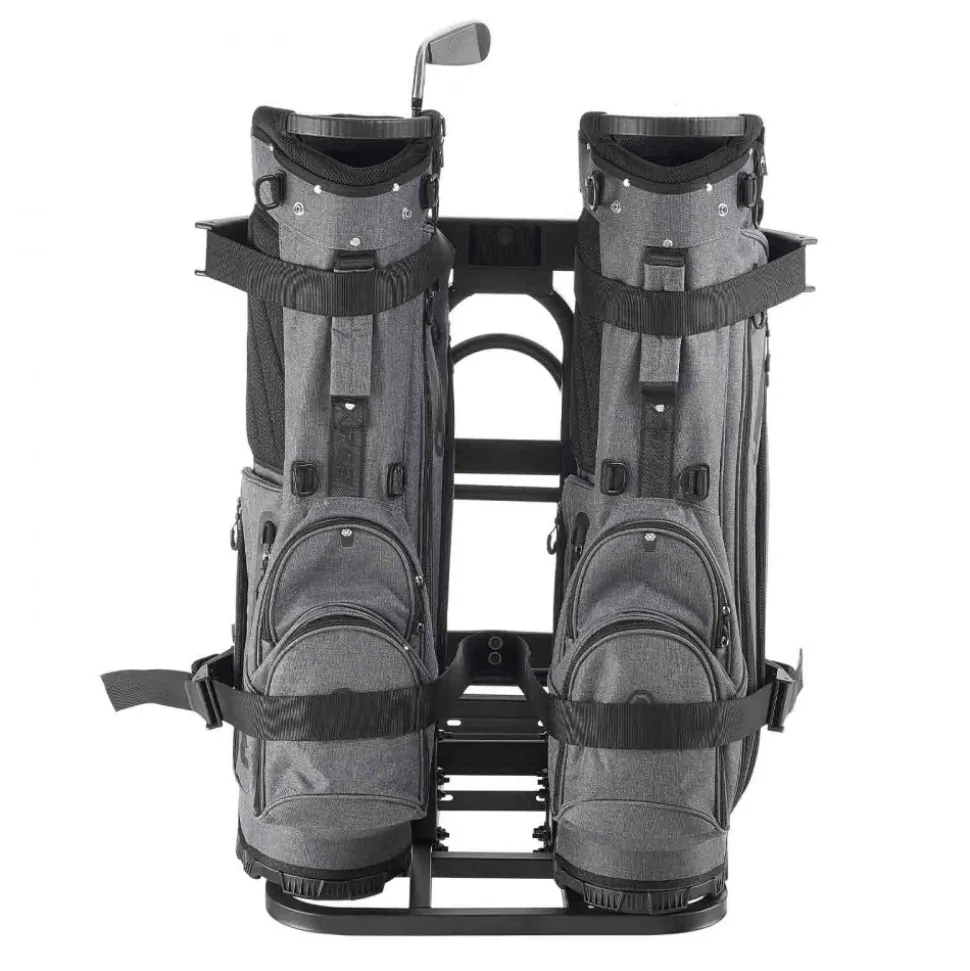 VEVOR Golf Cart Rear Seat Bag Holder, 27.1 x 15.6 x 29.7 inch, Compatible with Most Golf Carts with Rear Seat Grab Bar, Space-Saving Carbon Steel Bag Holder Bracket, No-Drilling Installation, Black