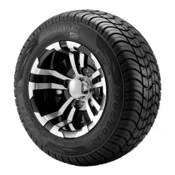 VEVOR Golf Cart Wheels, 10" 205/50-10 Black Aluminum Alloy Golf Cart Tires and Wheels Combo (Set of 4) Fit Club Car, EZGO, Yamaha, 4 Ply Rubber 4-Lug Lawn Mower Tires & Rims, 675 lbs Load, All-Terrain
