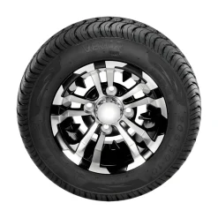VEVOR Golf Cart Wheels, 10" 205/50-10 Black Aluminum Alloy Golf Cart Tires and Wheels Combo (Set of 4) Fit Club Car, EZGO, Yamaha, 4 Ply Rubber 4-Lug Lawn Mower Tires & Rims, 675 lbs Load, All-Terrain