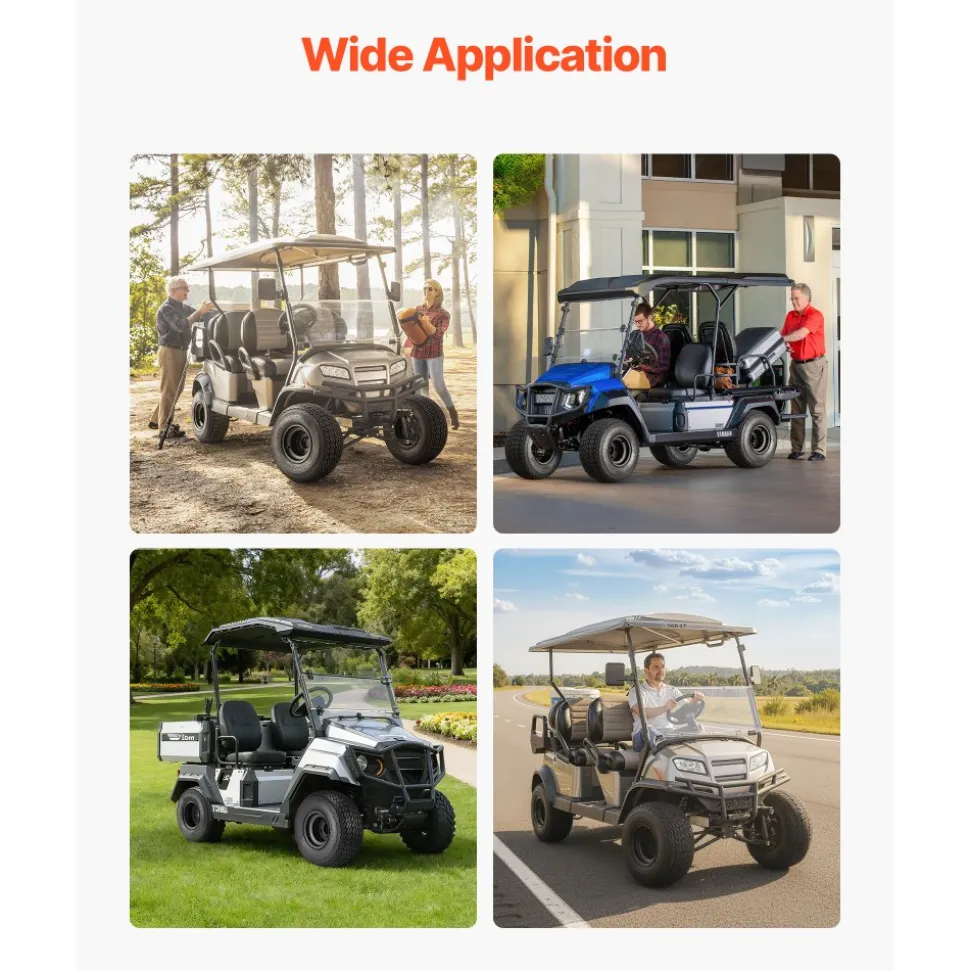 VEVOR Golf Cart Wheels, 8" 18x8.50-8 Black Steel Golf Cart Tires and Wheels Combo (Set of 4) Fit Club Car, EZGO, Yamaha, 4 Ply Rubber 4-Lug Lawn Mower Tires & Rims Assembly, 800 lbs Load, All-Terrain