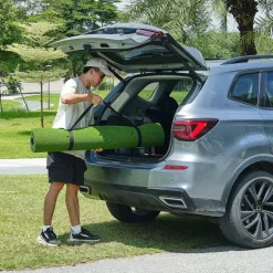 VEVOR Golf Hitting Mat, 5x4ft Artificial Turf Golf Hitting Mat, Golf Hitting Training Aids with 10 Golf Balls, 9 Golf Tees, Golf Practice Hitting Mat for Backyard Driving Indoor Outdoor Training