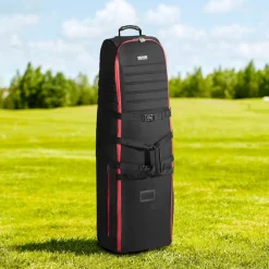 VEVOR Golf Travel Bag, Outdoors Soft-Sided Golf Travel Cover Case, Heavy Duty 1000D Nylon Wear-Resistant, Padded Golf Luggage Case Cover with Wheels, Foldable Golf Club Storage Bag for Airlines