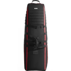 VEVOR Golf Travel Bag, Outdoors Soft-Sided Golf Travel Cover Case, Heavy Duty 1000D Nylon Wear-Resistant, Padded Golf Luggage Case Cover with Wheels, Foldable Golf Club Storage Bag for Airlines