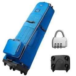 VEVOR Golf Travel Bag, Outdoors Soft-Sided Golf Travel Cover, Heavy Duty 1200D Polyester Oxford Wear-Resistant Waterproof, Padded Luggage Case with Wheels, Foldable Golf Club Storage Bag for Airline
