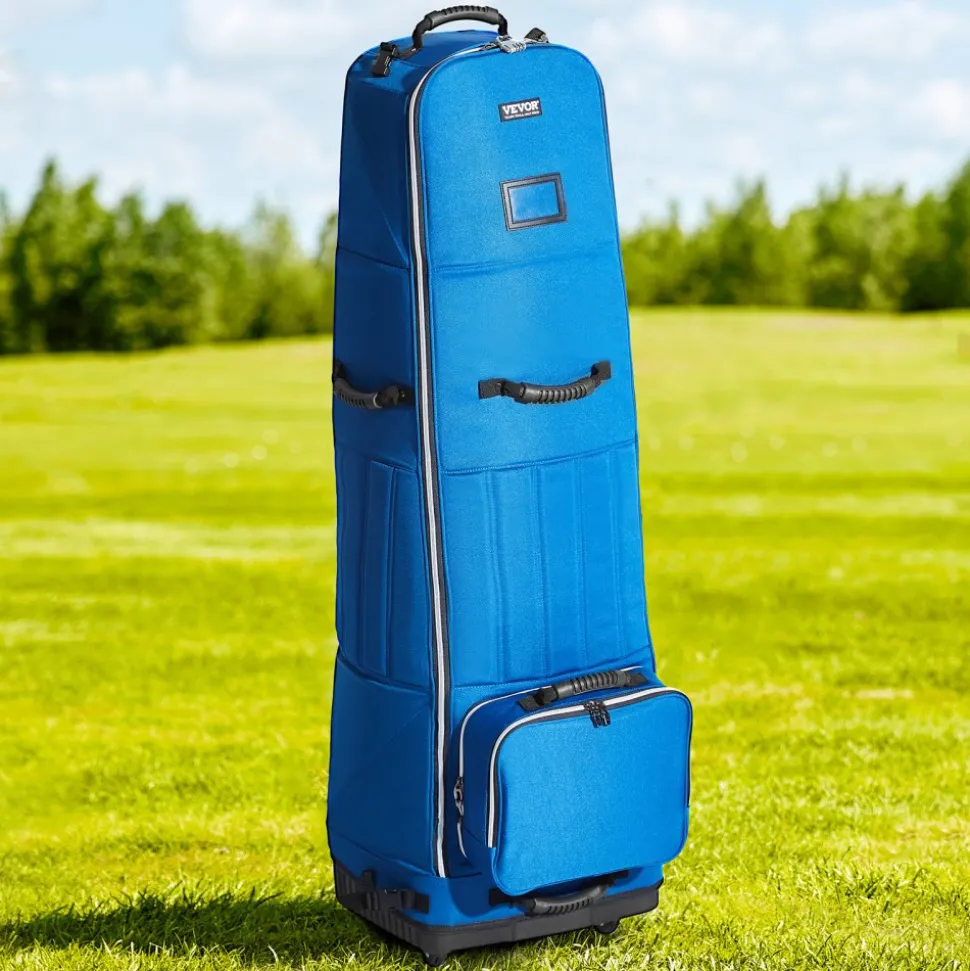 VEVOR Golf Travel Bag, Outdoors Soft-Sided Golf Travel Cover, Heavy Duty 1200D Polyester Oxford Wear-Resistant Waterproof, Padded Luggage Case with Wheels, Foldable Golf Club Storage Bag for Airline