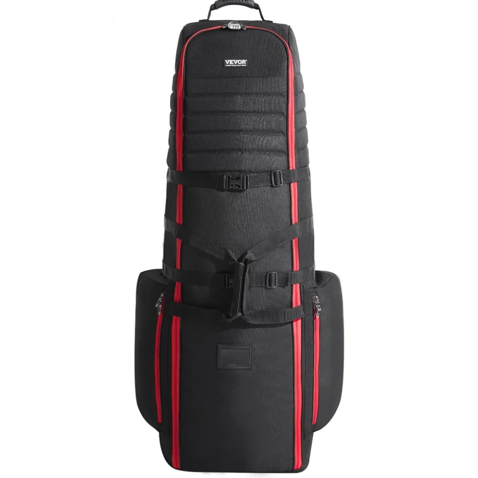 VEVOR Golf Travel Bag, Outdoors Soft-Sided Golf Travel Cover, Heavy Duty 1800D Polyester Oxford Wear-Resistant Waterproof, Padded Luggage Case with Wheels, Foldable Golf Club Storage Bag for Airline