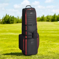 VEVOR Golf Travel Bag, Outdoors Soft-Sided Golf Travel Cover, Heavy Duty 1800D Polyester Oxford Wear-Resistant Waterproof, Padded Luggage Case with Wheels, Foldable Golf Club Storage Bag for Airline