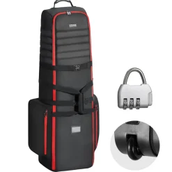 VEVOR Golf Travel Bag, Outdoors Soft-Sided Golf Travel Cover, Heavy Duty 1800D Polyester Oxford Wear-Resistant Waterproof, Padded Luggage Case with Wheels, Foldable Golf Club Storage Bag for Airline
