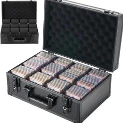 VEVOR Graded Card Case 3 Row 180 PSA Slab Storage Box with Mechanical Lock, Baseball Sports Trading Cards Holder Collector with 12 Dividers, Holds 120 SGC 100 BGS 520 Top Loaders & 999+ Loose Cards