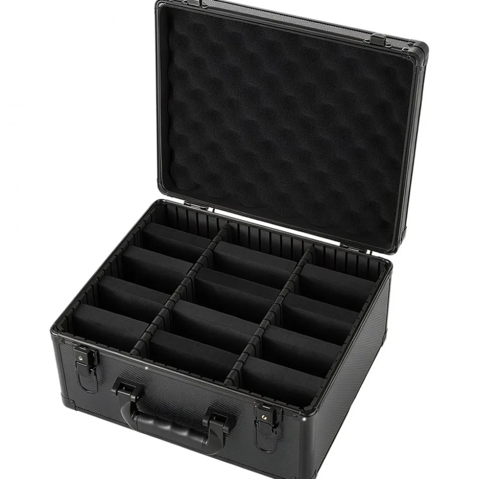 VEVOR Graded Card Case 3 Row 180 PSA Slab Storage Box with Secure Lock, Baseball Sports Trading Cards Holder Collector with 12 Dividers, Key, Holds 120 SGC 100 BGS 520 Top Loaders & 999+ Loose Cards