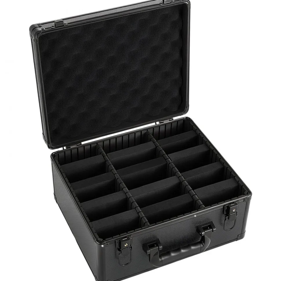 VEVOR Graded Card Case 3 Row 180 PSA Slab Storage Box with Secure Lock, Baseball Sports Trading Cards Holder Collector with 12 Dividers, Key, Holds 120 SGC 100 BGS 520 Top Loaders & 999+ Loose Cards
