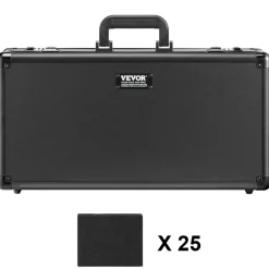 VEVOR Graded Card Storage Box, 5 Slots, Graded Sports Cards Holder Carrying Case with Coded Lock Foam Dividers, for 162 PSA Graded Cards 115 BGS Cards 130 SGC Cards 585 Top Loaders or 999+ Loose Cards