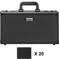VEVOR Graded Card Storage Box, 4 Slots, Graded Sports Cards Holder Carrying Case with Coded Lock Foam Dividers, for 108 PSA Graded Cards 76 BGS Cards 84 SGC Cards 388 Top Loaders or 999+ Loose Cards