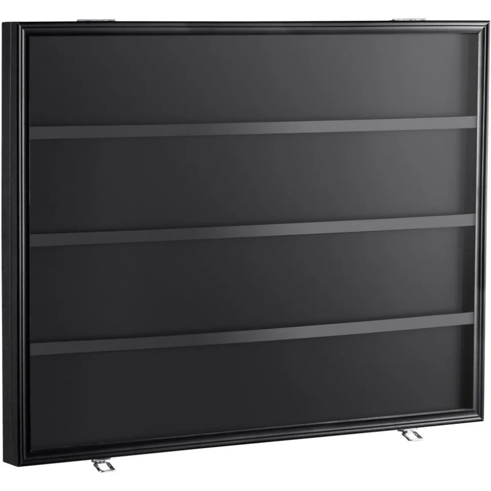 VEVOR 36 Graded Sports Card Display Case, 30.5x24.3x2.1 in, Baseball Card Display Frame with 98% UV Protection Clear View PC Glass, Lockable Wall Cabinet for Football Basketball Hockey Trading Card