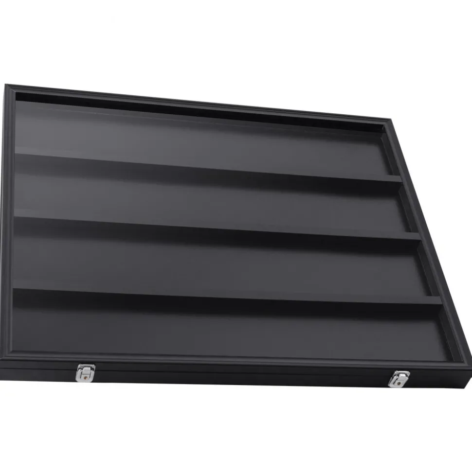 VEVOR 36 Graded Sports Card Display Case, 30.5x24.3x2.1 in, Baseball Card Display Frame with 98% UV Protection Clear View PC Glass, Lockable Wall Cabinet for Football Basketball Hockey Trading Card