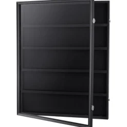 VEVOR 35 Graded Sports Card Display Case, 24.3x30.5x2.1 in, Baseball Card Display Frame with 98% UV Protection Clear View PC Glass, Lockable Wall Cabinet for Football Basketball Hockey Trading Card