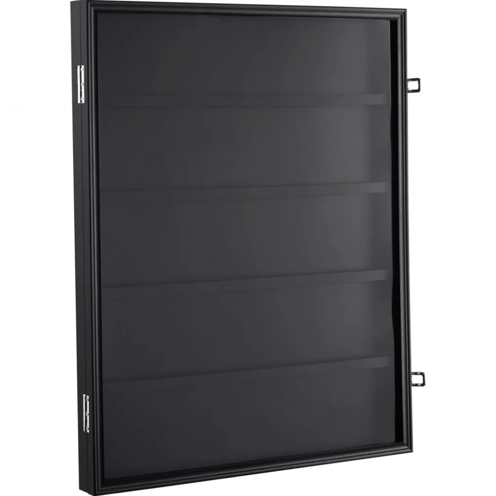 VEVOR 35 Graded Sports Card Display Case, 24.3x30.5x2.1 in, Baseball Card Display Frame with 98% UV Protection Clear View PC Glass, Lockable Wall Cabinet for Football Basketball Hockey Trading Card