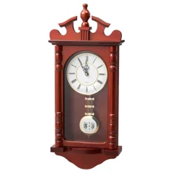 VEVOR Grandfather Clock, 23.2 in Classic Vintage Pendulum Clock, Pine Wood & MDF Wall Clocks with Quartz Movement and Quiet Design, for Living Room, Bedroom, Home Decor & Gift (Cherry Tone Finish)