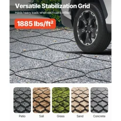 VEVOR Gravel Grid, 2 Inch Depth, 26.87 x 3.94 FT / 8200 x 1200 mm, 1880 LBS Per Sq ft Grass Ground Retainer, Permeable Geo Grids Driveway Stabilization, for Garden, Patio, Walkway, RV Parking Slopes