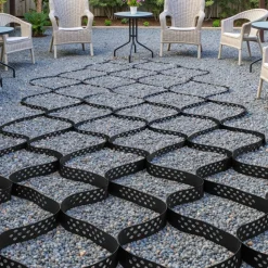 VEVOR Gravel Grid, 2 Inch Depth, 16.4 x 6.5 FT / 5000 x 1980 mm, 1880 LBS Per Sq ft Grass Ground Retainer, Permeable Geo Grids Driveway Stabilization, for Garden, Patio, Walkway, RV Parking Slopes