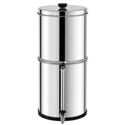 VEVOR Gravity-fed Water Filter System, 2.25G 304 Stainless-Steel Countertop System, Water Filtration System, Reduces Lead and up to 99% of Chlorine, with 2 Carbon Filters, and Water Level Spigot
