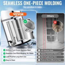 VEVOR Gravity-fed Water Filter System, 2.25G 304 Stainless-Steel Countertop System, Water Filtration System, Reduces Lead and up to 99% of Chlorine, with 2 Carbon Filters, and Water Level Spigot