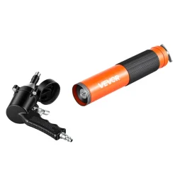 VEVOR Grease Gun, Continuous Cycle Heavy Duty 6000 PSI High Pressure, Pistol Grip Grease Gun Kit with 14 oz Capacity, Includes 18-Inch Flex Hose, 1 Extension Rigid Pipe, 2 Flat Nozzles for Automotive