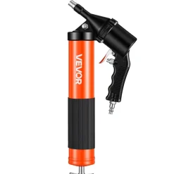 VEVOR Grease Gun, Continuous Cycle Heavy Duty 6000 PSI High Pressure, Pistol Grip Grease Gun Kit with 14 oz Capacity, Includes 18-Inch Flex Hose, 1 Extension Rigid Pipe, 2 Flat Nozzles for Automotive
