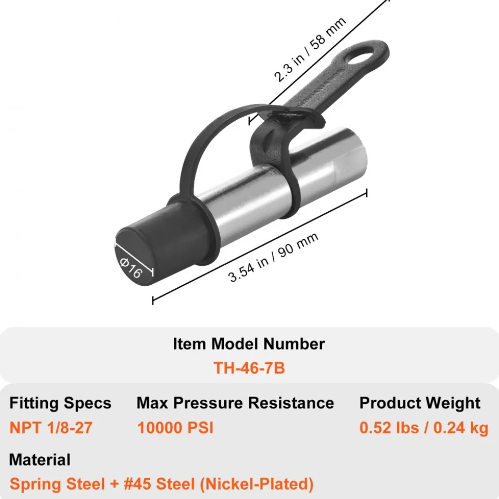 VEVOR Grease Gun Coupler, 10000 PSI High Pressure, 3-Jaw Locking, Quick Release Grease Gun Tip with Hose/Zerk Fittings Cleaner/Extension Needles, Compatible with All Grease Guns 1/8" NPT Fittings