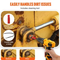 VEVOR Grease Gun Coupler, 10000 PSI High Pressure, 3-Jaw Locking, Quick Release Grease Gun Tip with Hose/Zerk Fittings Cleaner/Extension Needles, Compatible with All Grease Guns 1/8