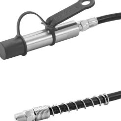 VEVOR Grease Gun Coupler, 10000 PSI High Pressure, 3-Jaw Locking, Quick Release Grease Gun Tip with Hose/Zerk Fittings Cleaner/Leak-Proof Cap, Compatible with All Grease Guns 1/8