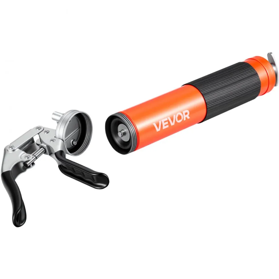 VEVOR Grease Gun, 8000 PSI, Pistol Grip Grease Gun Kit with 14 oz Capacity, Includes 18-Inch Flex Hose, Double Handle Grease Coupler, Extension Rigid Pipe & Sharp Type Nozzle for Automotive, Marine