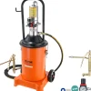 VEVOR Grease Pump, 3 Gallon 12L, Air Operated Grease Pump with 13 ft High Pressure Hose and Grease Gun, Pneumatic Grease Bucket Pump with Wheels, Portable Lubrication Grease Pump 50:1 Pressure Ratio