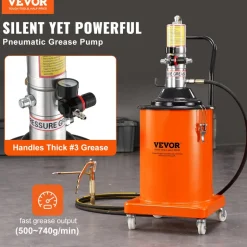 VEVOR Grease Pump, 5 Gallon 20L, Air Operated Grease Pump with 13 ft High Pressure Hose and Grease Gun, Pneumatic Grease Bucket Pump with Wheels, Portable Lubrication Grease Pump 50:1 Pressure Ratio