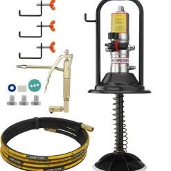 VEVOR Grease Pump, 50:1 Pressure Ratio Air Operated Grease Pump with 13 ft High Pressure Hose and Grease Gun, Pneumatic Grease Pump with Barrel Cap, Portable Lubrication Grease Pump 360° Gun Head