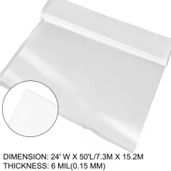 VEVOR Greenhouse Film 20 x 28 ft, Greenhouse Polyethylene Film 6 Mil Thickness, Greenhouse Plastic Greenhouse Clear Plastic Film UV Resistant, Polyethylene Film Keep Warming, Superior Strength