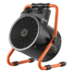 VEVOR Greenhouse Heater, 1500W Electric Space Heater with Fan & High Heat Modes, IPX4 Protection, 25° Adjustable Angle, Overheat Protection, for Grow Tent, Small Greenhouse, Flower Room, Home Office