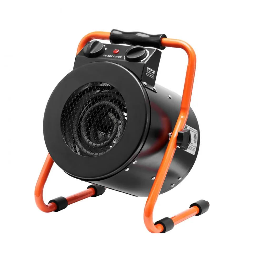 VEVOR Greenhouse Heater with Thermostat, 1500W Fast Heating with Overheat Protection, 2-Speed Setting Small Grow Tent Heater, Electric Portable Heater Fan for Green House, Flower Room, Workplace