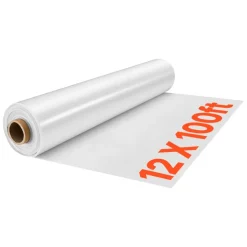 VEVOR Greenhouse Plastic Sheeting 12 x 100 ft 6 Mil Clear Polyethylene Film, for Farms Agriculture Garden Outdoor Plant, Water Sun Frost Wind Dust Resistant, Heavy Duty Thick Winter Hoop House Cover