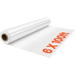 VEVOR Greenhouse Plastic Sheeting 24 x 100 ft 5 Mil Clear Polyethylene Film, for Farms Agriculture Garden Outdoor Plant, Water Sun Frost Wind Dust Resistant, Heavy Duty Thick Winter Hoop House Cover